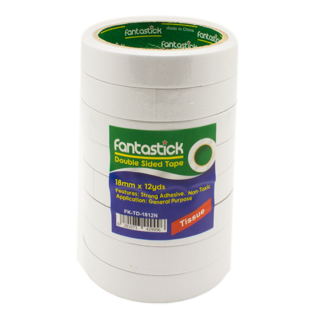 Fantastick Double sided tape 3/4"x12y Pk=8 FK-TD-1812N